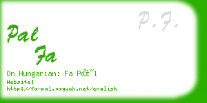 pal fa business card
